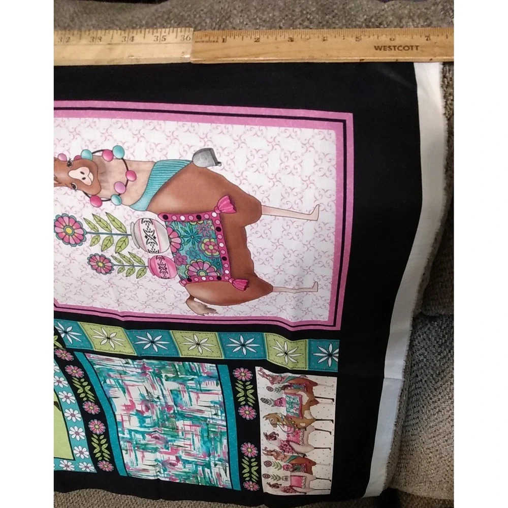 Fiesta Boho - Llama Fabric Panel Bright colors Cut n' sew Desiree's Designs